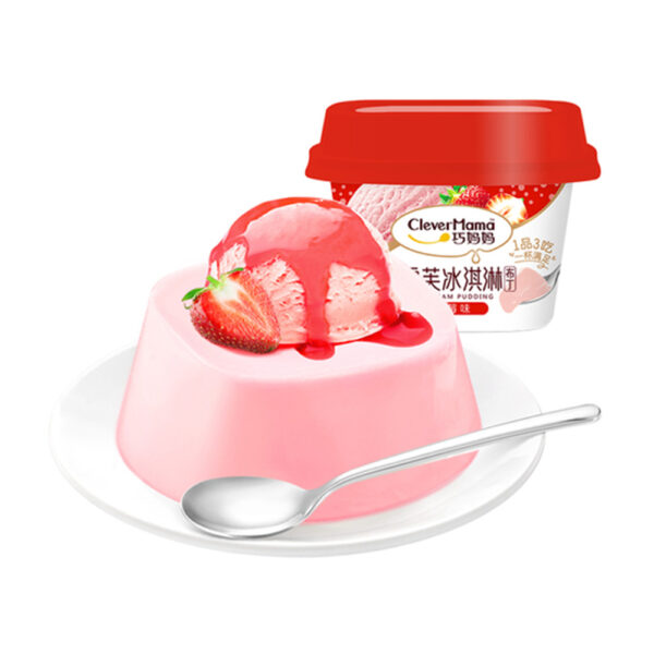 Clevermama Ice Cream Pudding Strawberry 6Pcs Pack