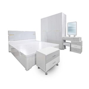 Full BedRoom Set With Storage Queen Size Model:P035 Color:White & Grey