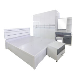 Full BedRoom Set Queen Size With Storage Model:P027 Qtn:14 Color:White & Ash