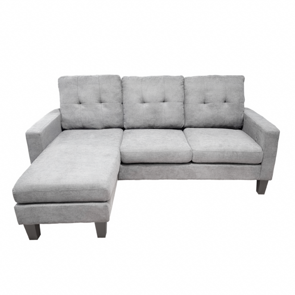 Koumo Corner Sofa Reversible With Ottoman Model:KM-172157 Color: Light Grey