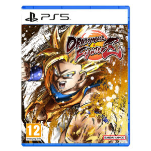 Dragon Ball FighterZ PS5 game case art featuring Goku and other iconic characters.