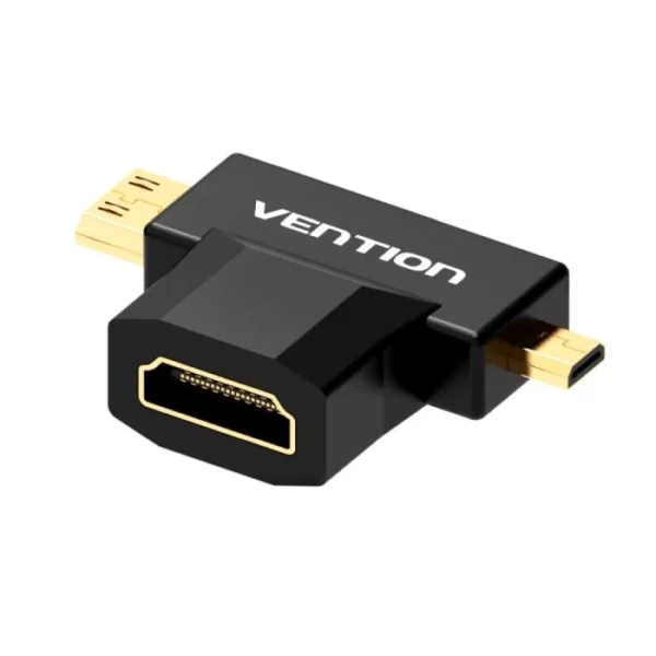 Vention Mini HDMI + Micro HDMI To HDMI Female Black Adapter - AGDB0