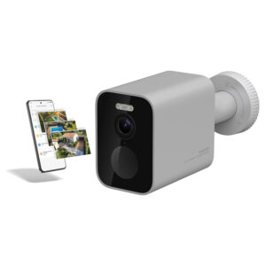 Xiaomi Outdoor Camera BW300 mounted on an exterior wall for home security monitoring.