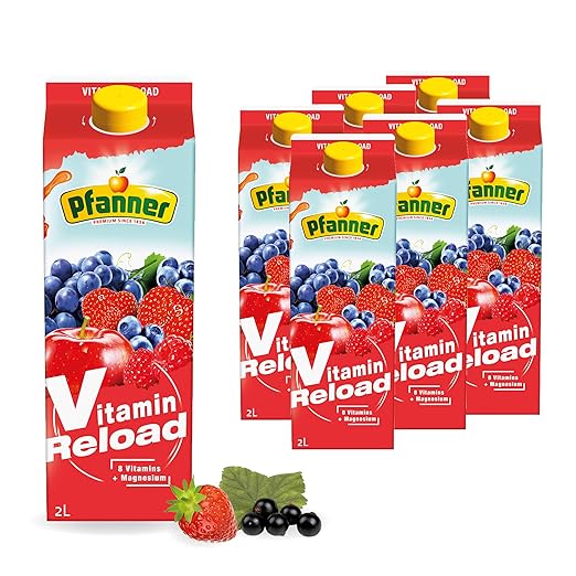Pfanner 40% Fruit Juice 2L Vitamin Reload (1 Case x 6pc)