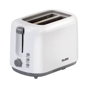 A sleek GLEN Pop-Up Toaster GL3019 sitting on a modern kitchen countertop.