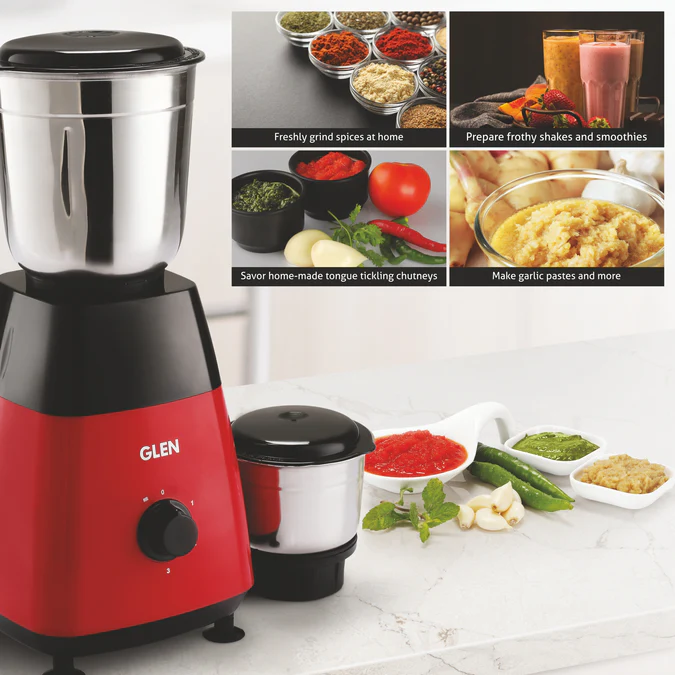 Glen SA 4023 Mixer Grinder 500W 2 Jar RED - Image 4