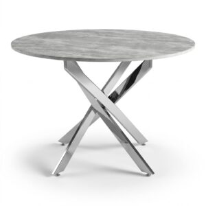 Dining Table Round Capri Model CAP02 featuring a sleek circular top and contemporary pedestal base