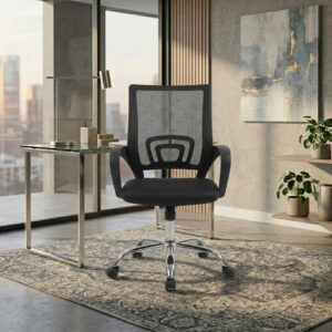 Ergonomic Office Chair Black Model 842 with adjustable armrests and swivel base