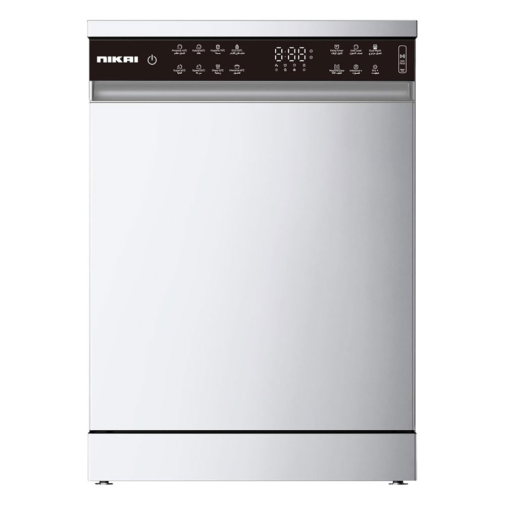 Nikai Dishwasher - 15 Place Settings, 8 Wash Programs, Ultra-Quiet NDW158SS