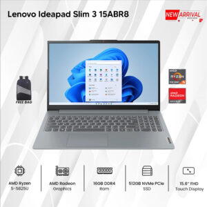 Lenovo IdeaPad Slim 3 15ABR8 Ryzen 5-5825U, 16GB RAM, 512GB SSD, 15.6'' FHD, Touchscreen, Windows 11, Arctic Gray Laptop